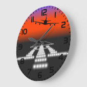 Sunset Airplane Approach Runway Lights Aviation Grote Klok (Hoek)