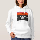 Sunset Airplane Approach Runway Lights Aviation Hoodie (Voorkant)