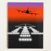 Sunset Airplane Approach Runway Lights Aviation Planner (Voorkant)