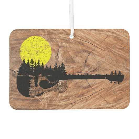 Sunset akoestische gitaar - Rustic Wood Luchtverfrisser (Voorkant)
