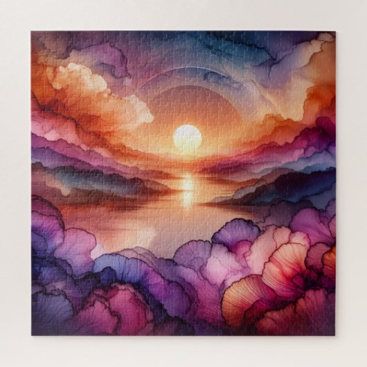 Sunset Alcohol Ink Legpuzzel (Verticaal)