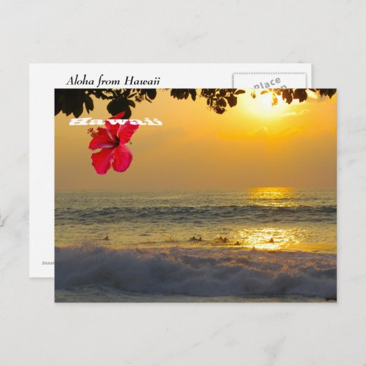Sunset Aloha uit Hawaii Briefkaart (Voorkant / Achterkant)