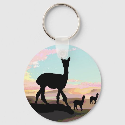 Sunset Alpacas Sleutelhanger (Voorkant)
