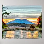 Sunset and Clouds at Mount Edgecumbe bij Sitka AK Poster (Voorkant)