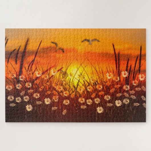 Sunset and Daisies Legpuzzel (Horizontaal)
