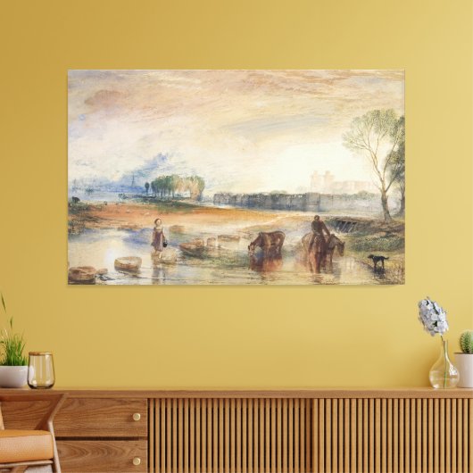 Sunset and Moonrise Canvas Afdruk (Insitu (Woonkamer))