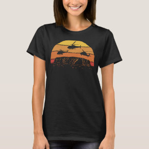  Sunset Apache Helicopter Aviation Pilot Ai T-shirt
