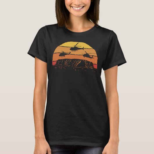  Sunset Apache Helicopter Aviation Pilot Ai T-shirt (Voorkant)