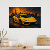 Sunset Apex Auto Poster (Keuken)