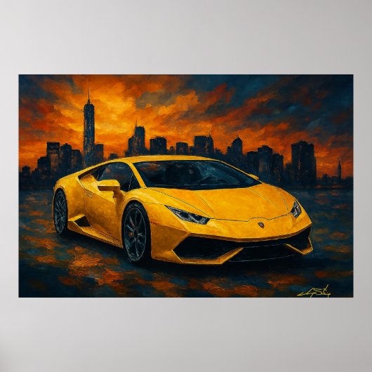 Sunset Apex Auto Poster (Voorkant)