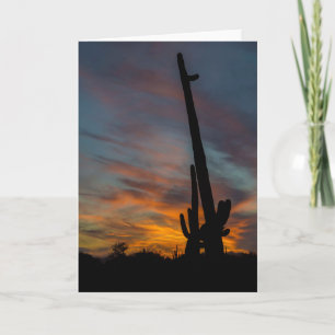Sunset Arizona Wenskaart Saguaros Friends Kaart