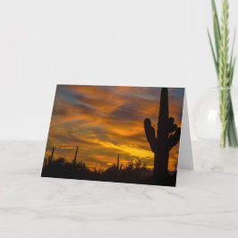 Sunset Arizona Wenskaart Saguaros in de Sky Kaart
