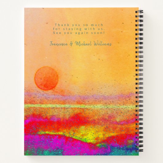 Sunset Art Beach House Vacking Rental Guest Book Notitieboek (Achterkant)