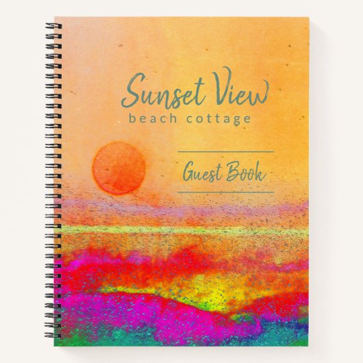 Sunset Art Beach House Vacking Rental Guest Book Notitieboek (Voorkant)