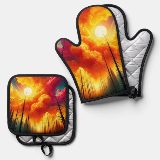 Sunset Art Ovenwant & Pannenlap Set (Voorkant / Achterkant)