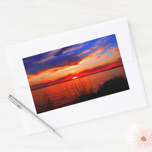 Sunset Art Rechthoekige Sticker (Envelop)