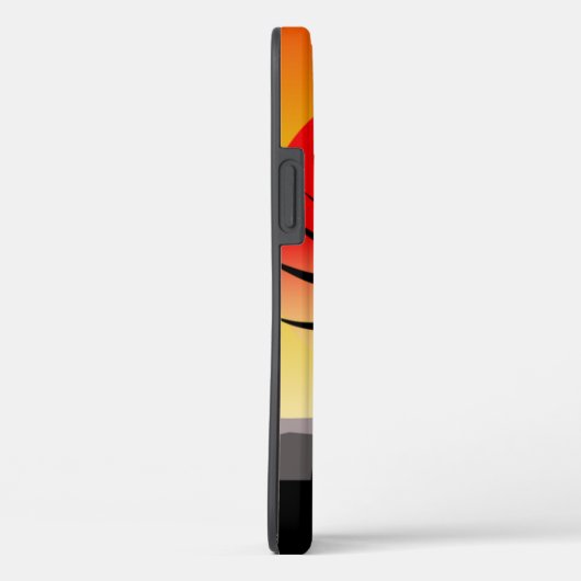 Sunset Artistic Inked Mountain Lion iPhone 12 Hoes (Achterkant / Rechts)