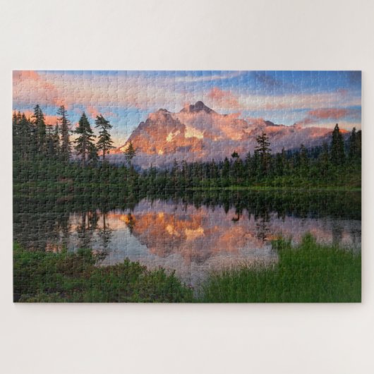 Sunset at Afbeelding Lake with Mount Shuksan Legpuzzel (Horizontaal)