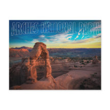 Sunset at Arches National Park, Utah Briefkaart