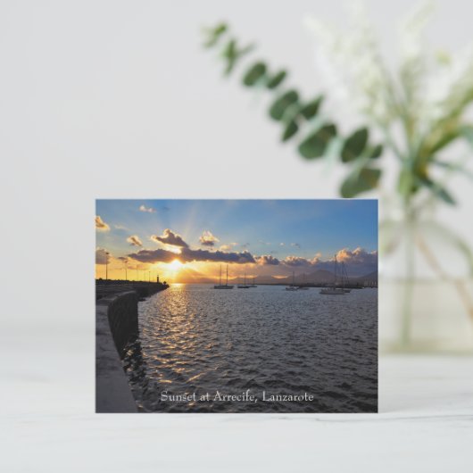 Sunset at Arrecife, Lanzarote, Briefkaart (Staand voorkant)
