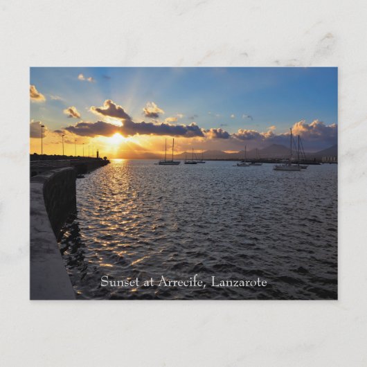 Sunset at Arrecife, Lanzarote, Briefkaart (Voorkant)