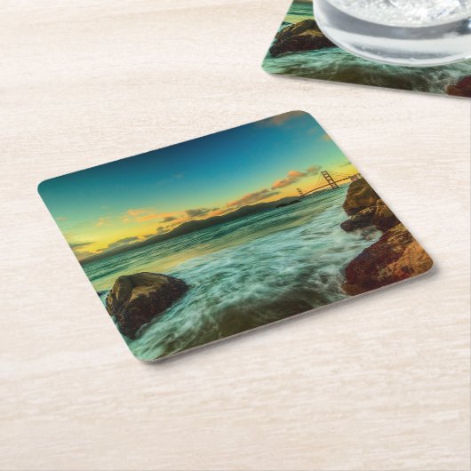 Sunset at Baker Beach Kartonnen Onderzetters (Schuin)