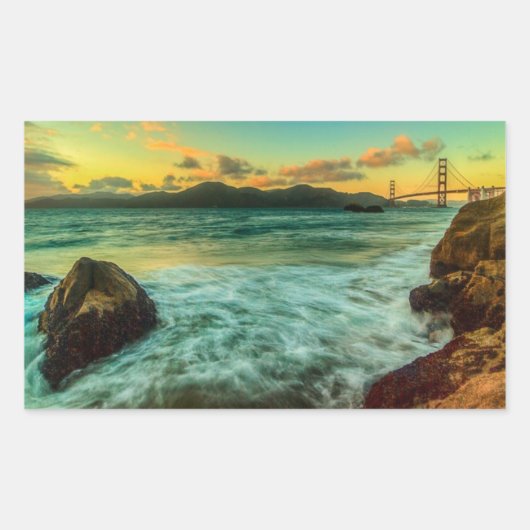 Sunset at Baker Beach Rechthoekige Sticker (Voorkant)