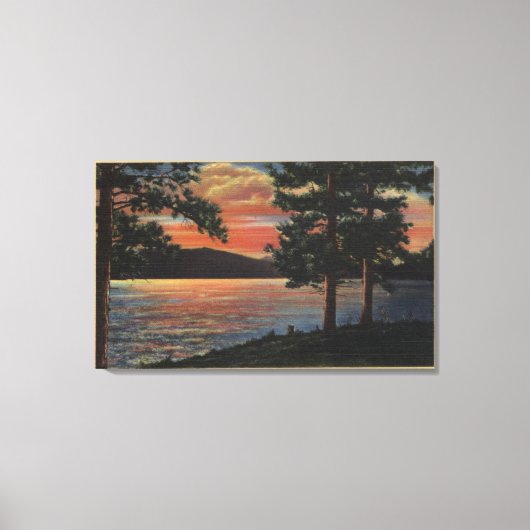 Sunset at Big Beer Lake Canvas Afdruk (Voorkant)