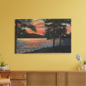 Sunset at Big Beer Lake Canvas Afdruk (Insitu (Woonkamer))