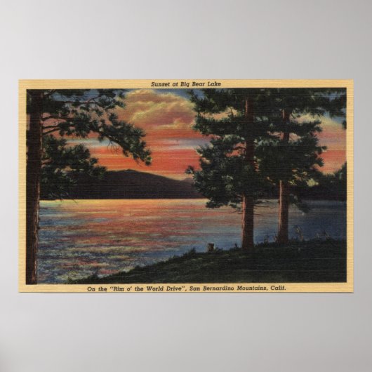 Sunset at Big Beer Lake Poster (Voorkant)
