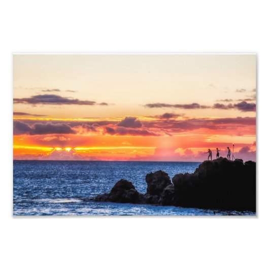 Sunset at Black Rock Photo Print Foto Afdruk (Voorkant)
