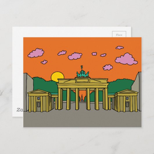 Sunset at Brandenburg Gate in Berlin Briefkaart (Voorkant / Achterkant)