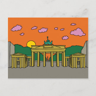 Sunset at Brandenburg Gate in Berlin Briefkaart