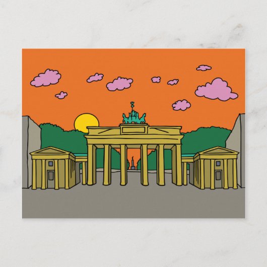Sunset at Brandenburg Gate in Berlin Briefkaart (Voorkant)