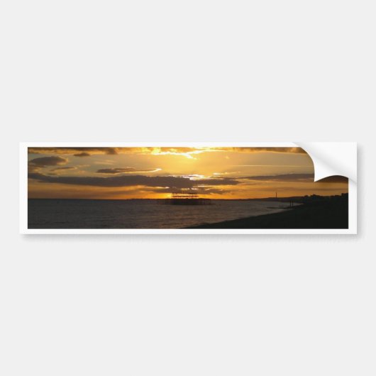 Sunset at Brighton Beach Bumpersticker (Voorkant)