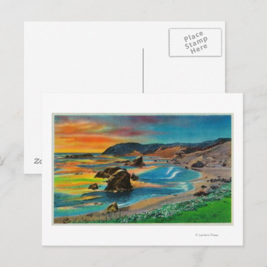 Sunset at Cape San SebastianCoast Briefkaart (Voorkant / Achterkant)