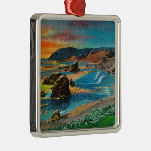 Sunset at Cape San SebastianCoast Metalen Ornament (Rechts)