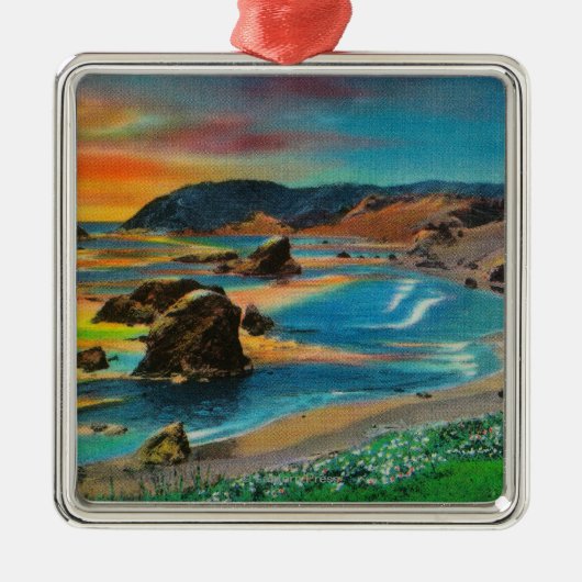 Sunset at Cape San SebastianCoast Metalen Ornament (Voorkant)