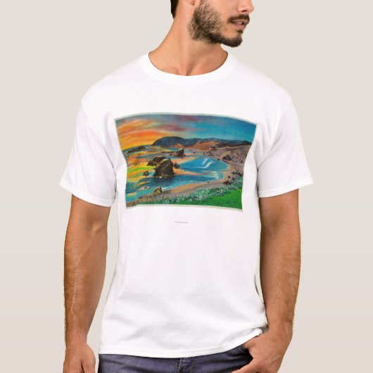 Sunset at Cape San SebastianCoast T-shirt (Voorkant)