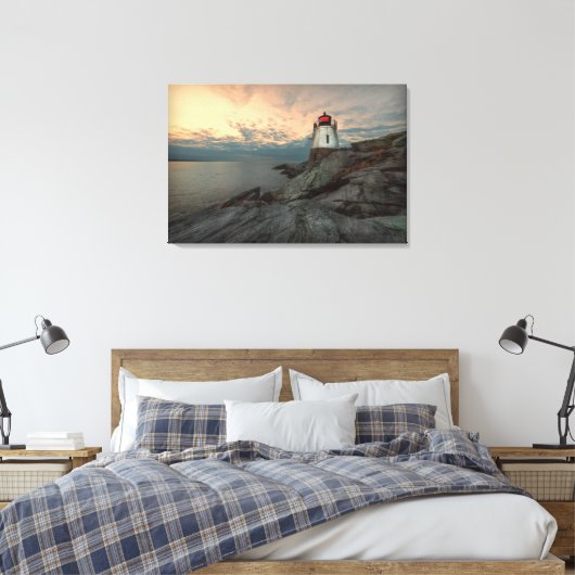 Sunset at Castle Hill Lighthouse Canvas Afdruk (Insitu (Slaapkamer))
