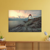 Sunset at Castle Hill Lighthouse Canvas Afdruk (Insitu (Woonkamer))