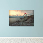 Sunset at Castle Hill Lighthouse Canvas Afdruk (Insitu (Houten vloer))