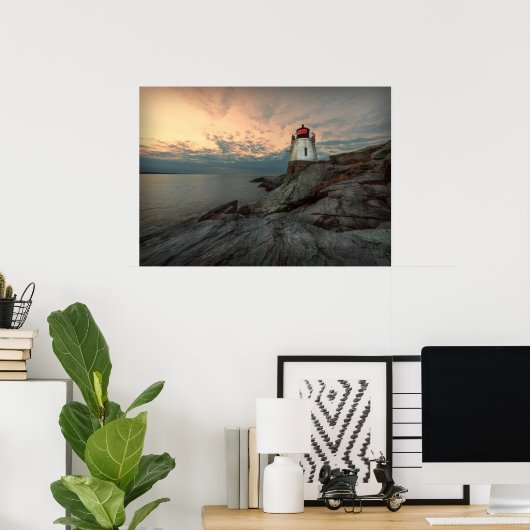 Sunset at Castle Hill Lighthouse Poster (Thuiskantoor)