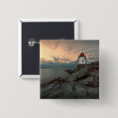 Sunset at Castle Hill Lighthouse Vierkante Button 5,1 Cm (Voorkant /achterkant)