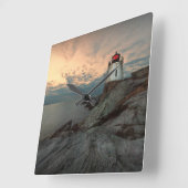 Sunset at Castle Hill Lighthouse Vierkante Klok (Hoek)