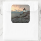 Sunset at Castle Hill Lighthouse Vierkante Sticker (Tas)