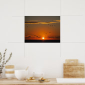Sunset at Cayeux sur Mer in France Poster (Keuken)