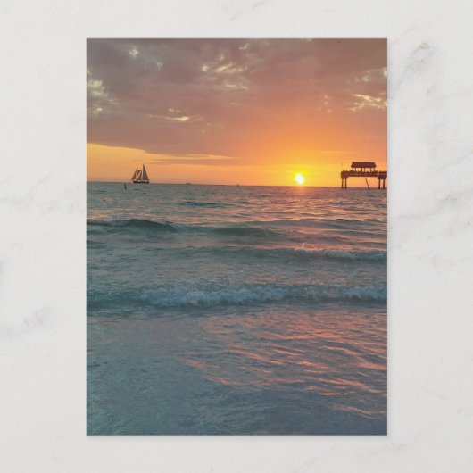 Sunset at Clearwater Beach Briefkaart (Voorkant)