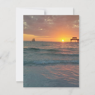 Sunset at Clearwater Beach Magnet Bedankkaart