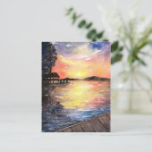 Sunset at Cottage Briefkaart (Staand voorkant)